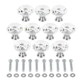10pcs Crystal Glass Cabinet Knobs 30mm Silver Drawer Pulls