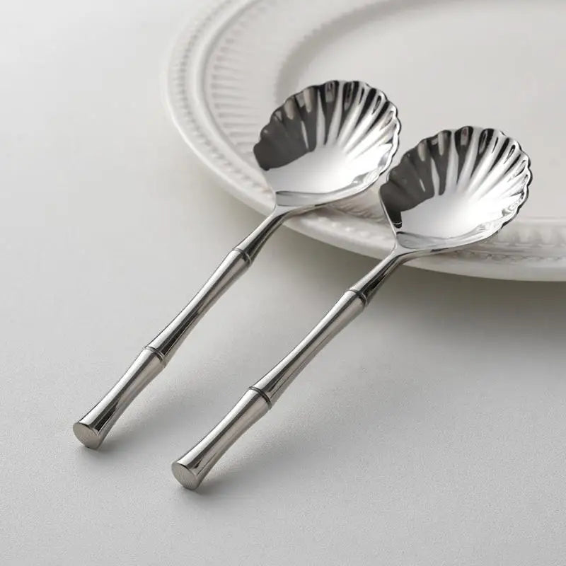 Seashell Stainless Steel Dessert Spoon – Tea & Wedding Gift