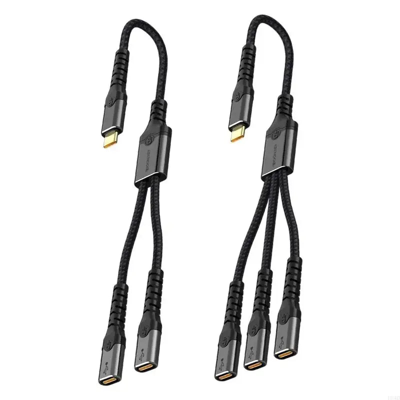 USB-C Braided Splitter Hub 3-Port Female Adapter | USB 3.1