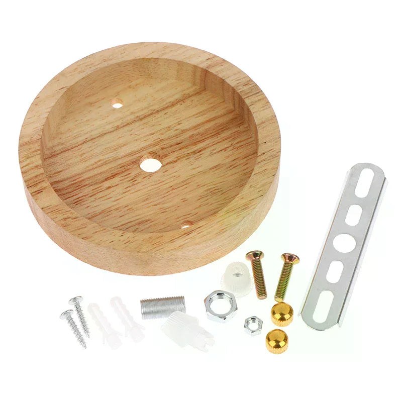 Wooden Ceiling Plate Lamp Base | 10/12cm Pendant DIY Chandelier