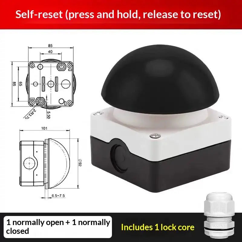IP65 Mushroom Head Emergency Stop Button Switch 1NO Industrial