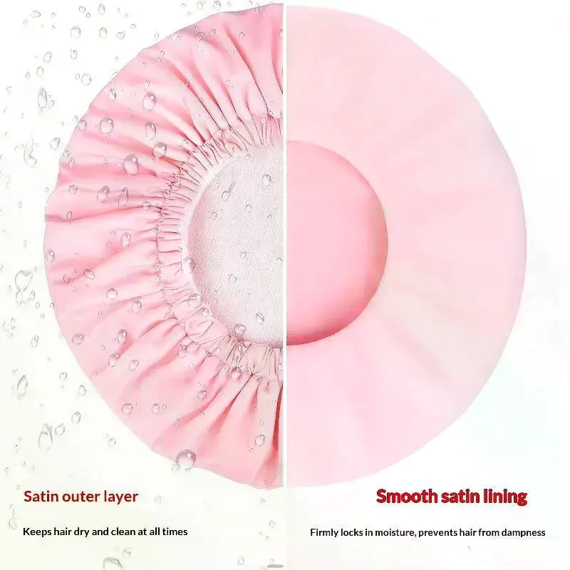3-in-1 Waterproof Shower Cap – Absorbent Dry Hair Bath Cap