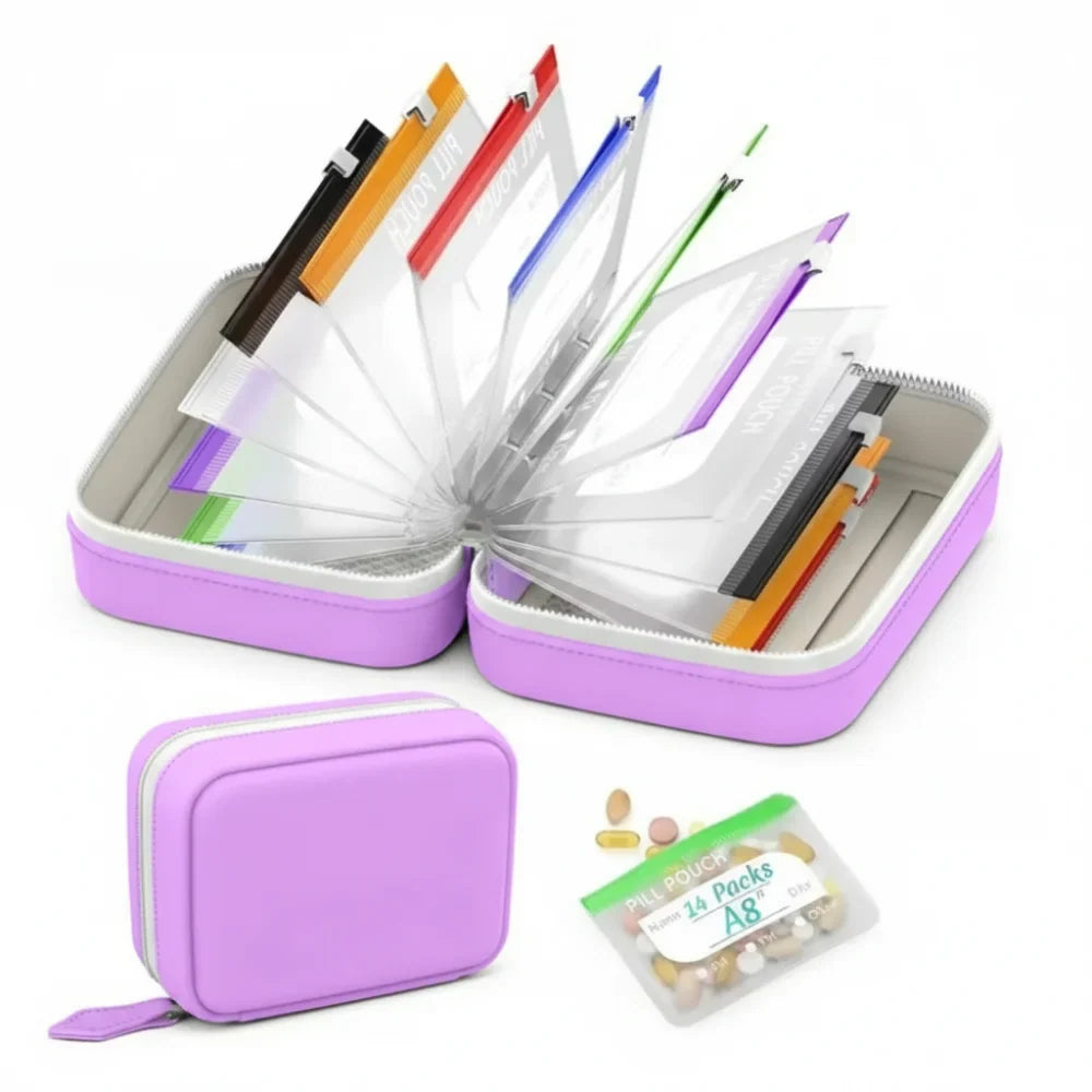 BPA-Free Weekly Pill Organizer 7/14 PCS Waterproof Pouches