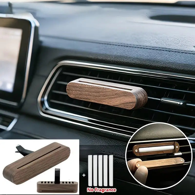 Wood Clip-On Car Air Vent Diffuser – Refillable Scent