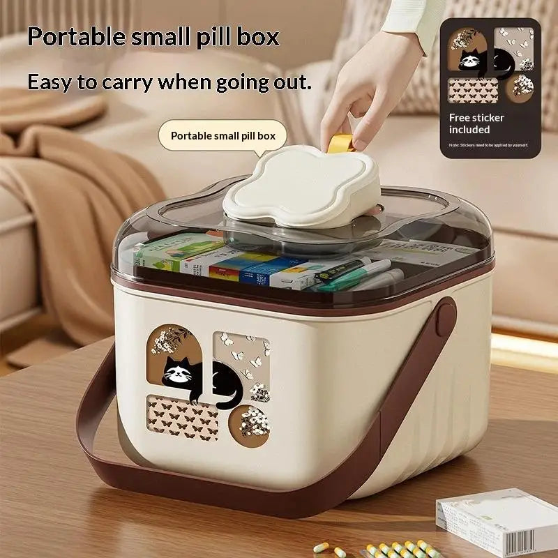 Clear 2-Tier Pill Organizer Box | Family & Travel Storage