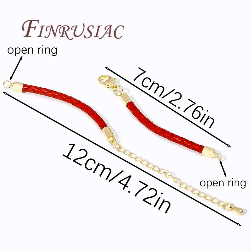 18K Gold Plated Leather Cord Chain with Lobster Clasp | DIY Bracelet
