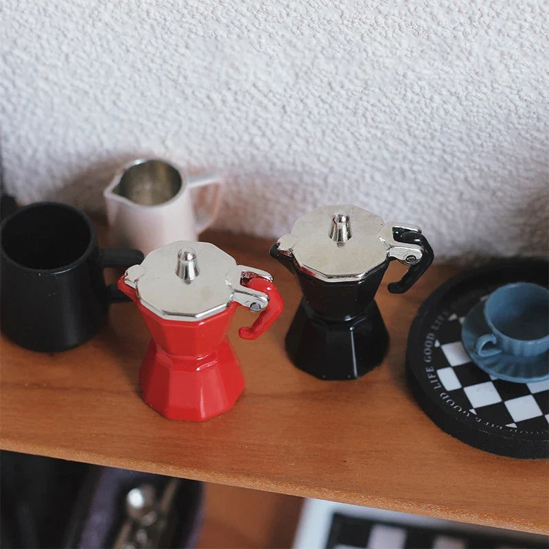 Miniature Coffee Pot Dollhouse Model – Alloy Mini Scene Toy