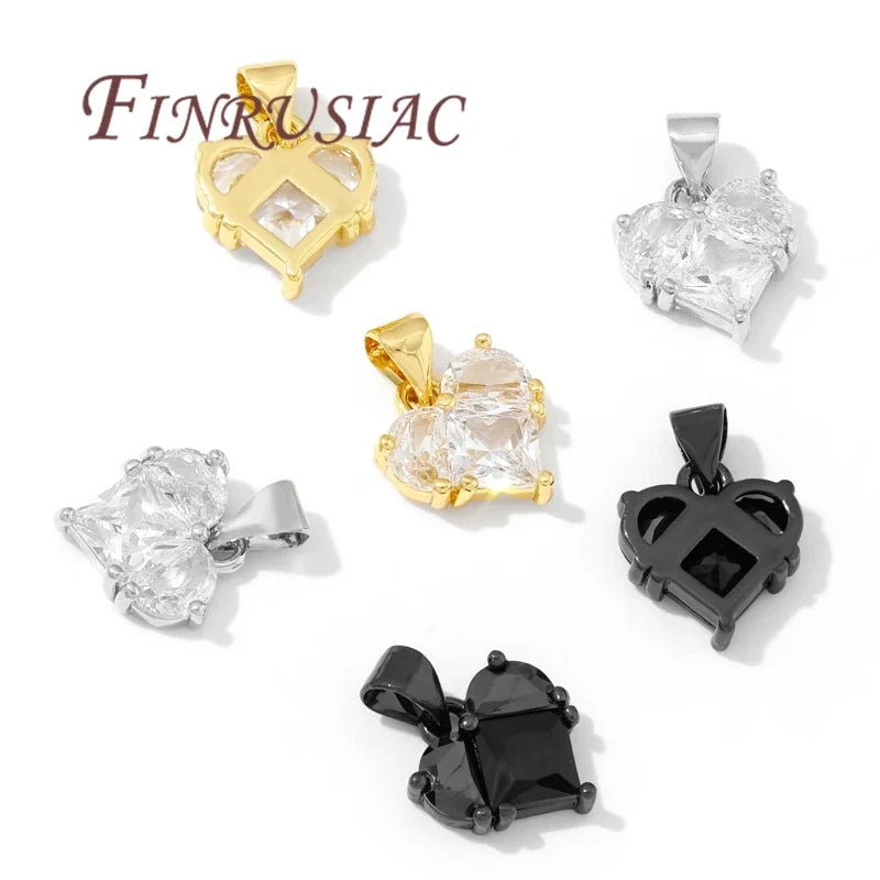 18K Gold Plated Zircon Charms – Sun Heart Star Pendants DIY