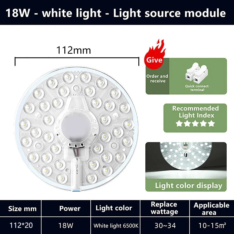 LED Round Magnetic Panel Ceiling Lamp 12W–72W | AC220V