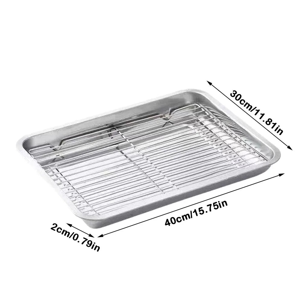 Stainless Steel Baking Pan with Removable Cooling Rack
