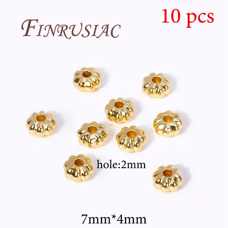 Gold Plated Brass Spacer Beads – DIY Jewelry Findings 6mm×8mm