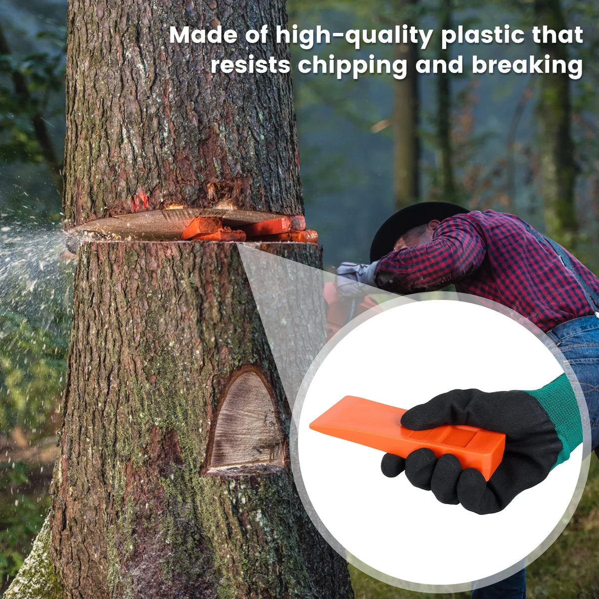3-Pack Plastic Felling Wedges for Safe Tree Cutting & Logging