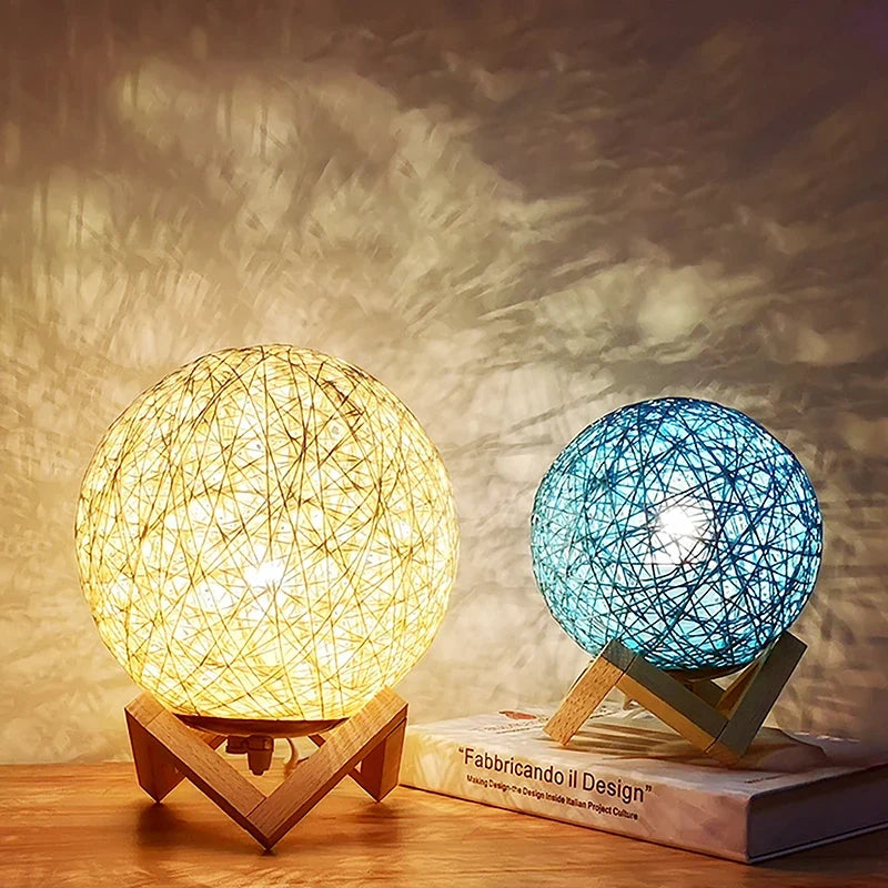 Round Hand-Woven Rattan Pendant Lampshade 20cm | Boho Décor