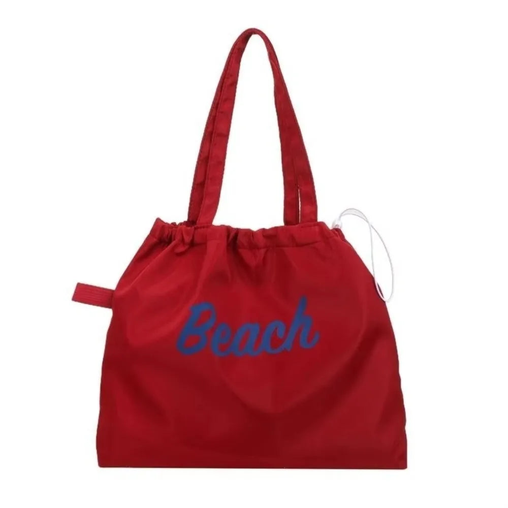 Women's Large Canvas Tote Bag – Letter Print Shoulder Handbag