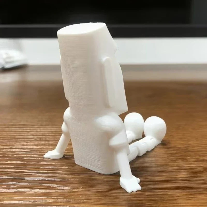 3D Printed Moai Statue – Movable Joints Collectible Figurine