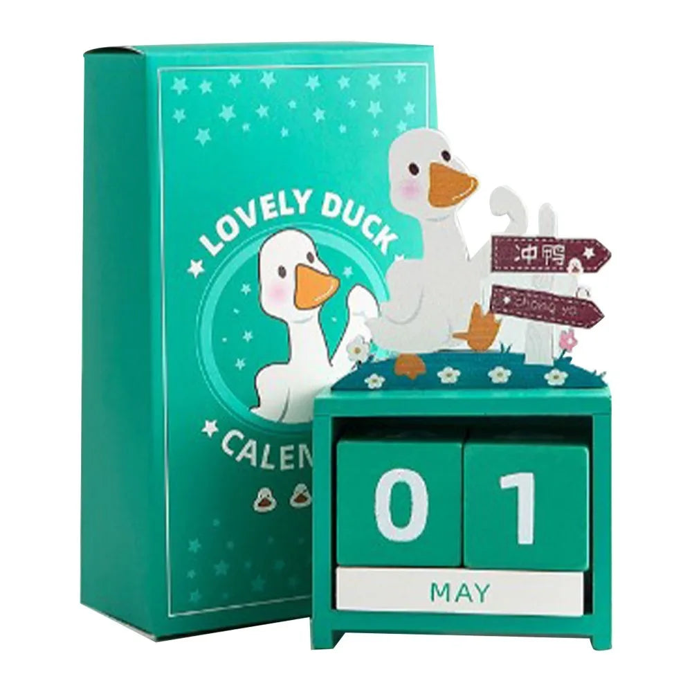 Wooden Block Desk Calendar – Interchangeable Month & Date
