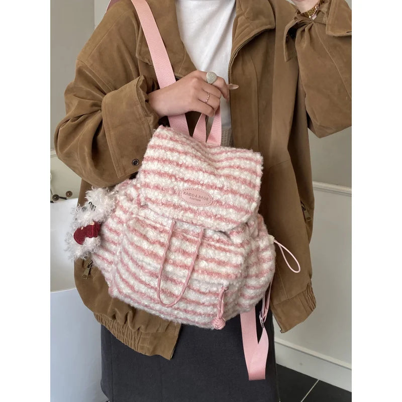 Fair Isle Wool Striped Women's Backpack – College Style