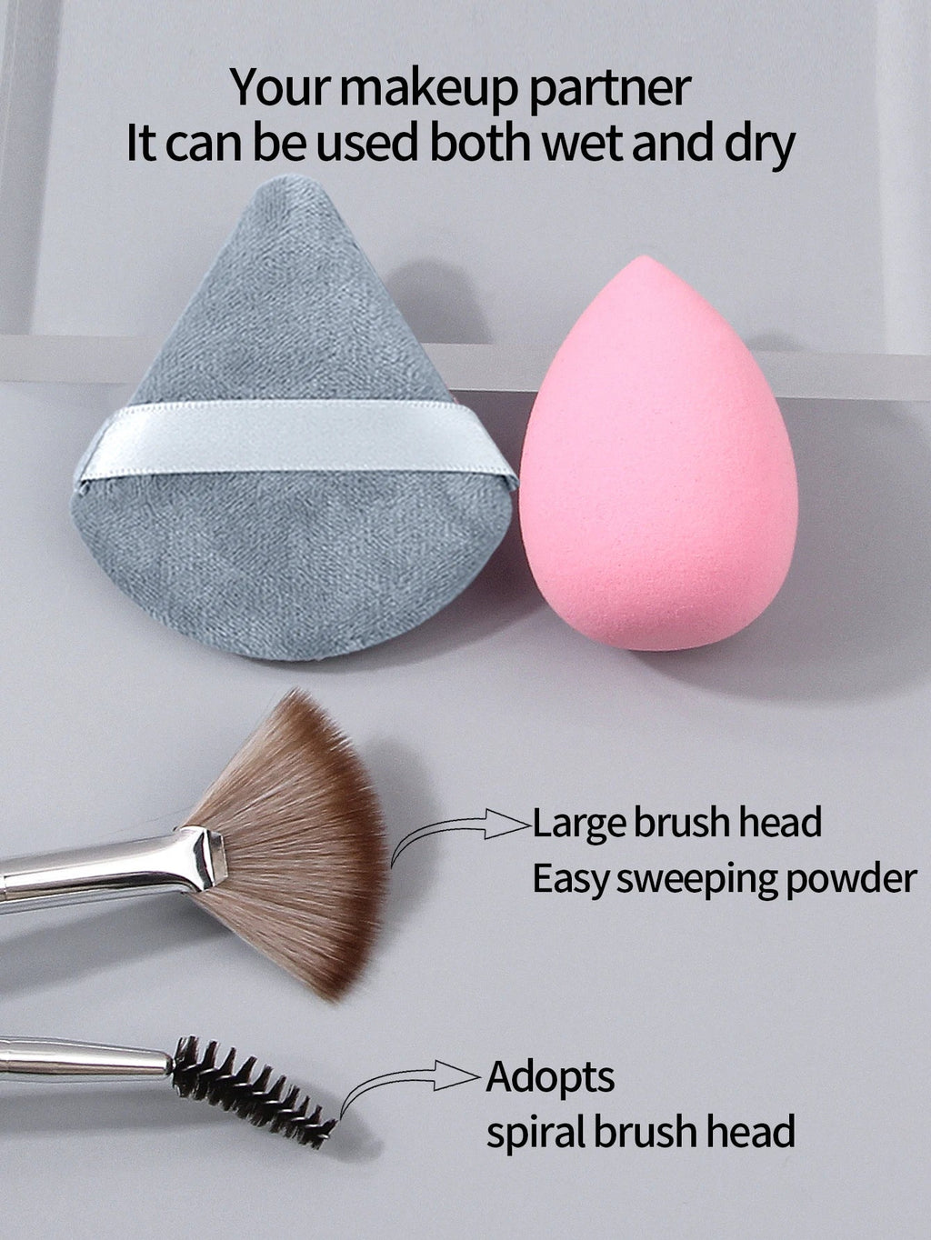18PCS Professional Makeup Brush Set with Sponges & Puffs