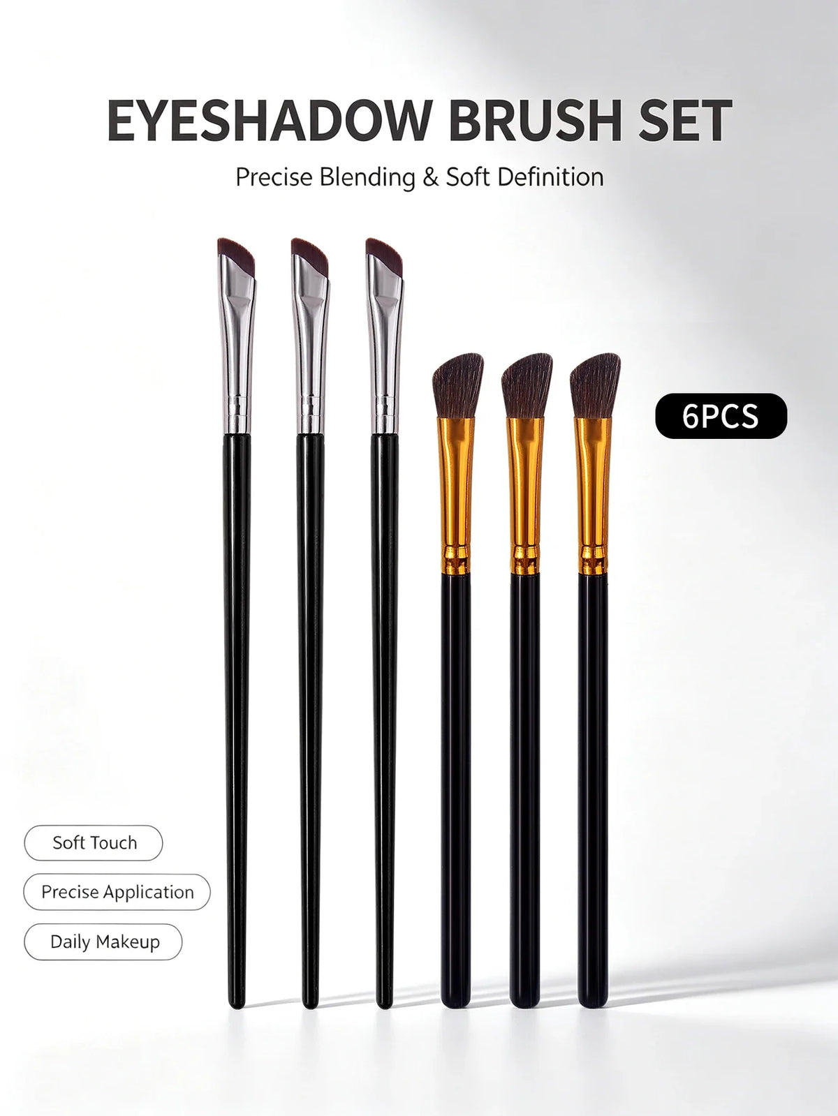 6-Piece Eyeshadow Brush Set – Soft Synthetic Blending Brushes