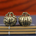 Vintage Brass Halloween Pumpkin Charm Pendant | DIY Keychain