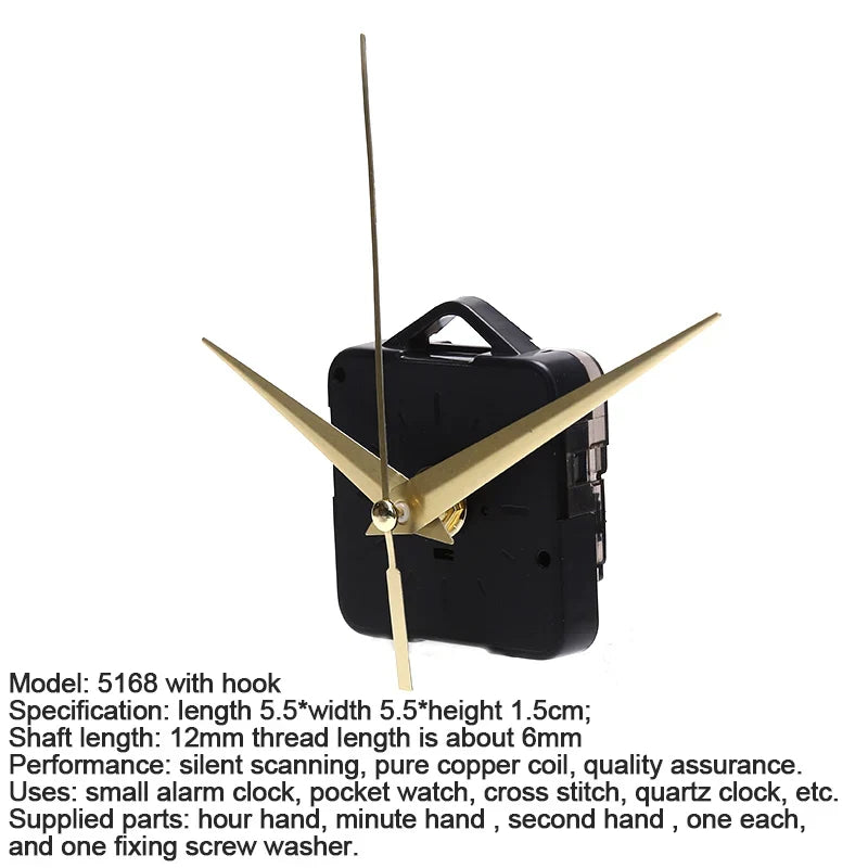 Quartz Clock Movement Mechanism with Hands – DIY Repair Set