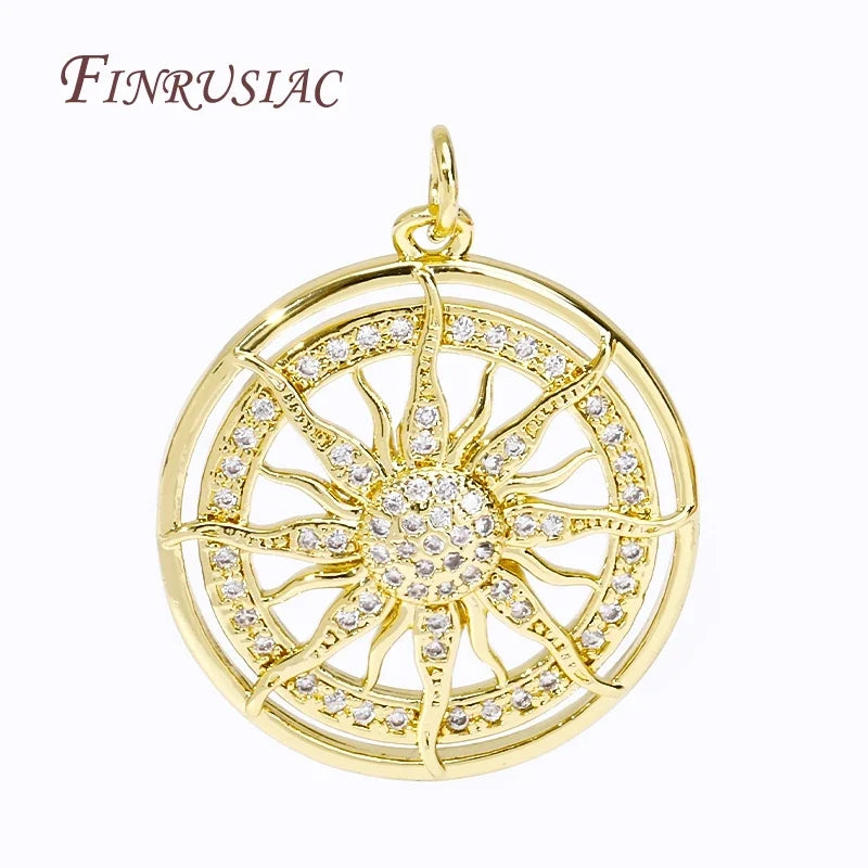 18K Gold Sun Charm Pendants – DIY Jewelry Making | FINRUSIAC