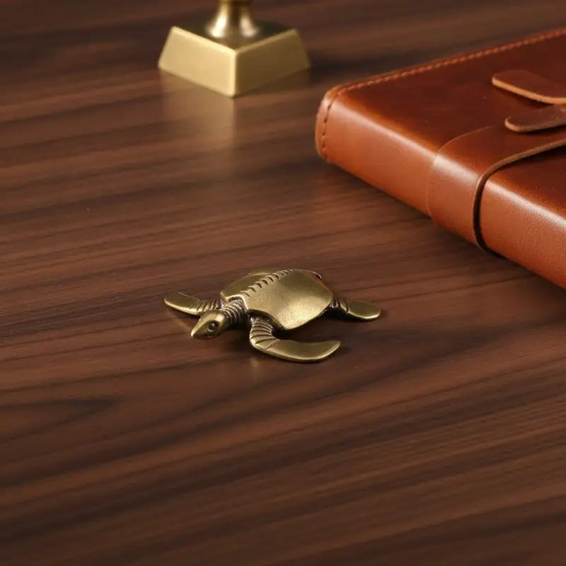Vintage Brass Turtle Figurine – Tea Pet & Desk Ornament