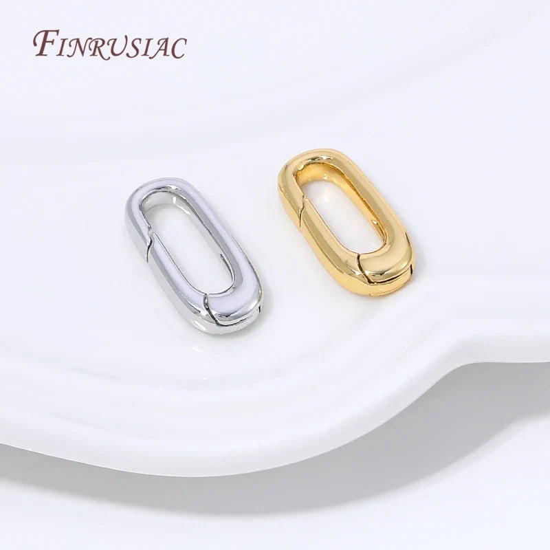 18K Gold Plated Oval Spring Clasp | DIY Jewelry Connector