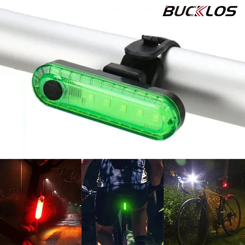 BUCKLOS Rechargeable LED Bicycle Rear Light – Red/Green/White