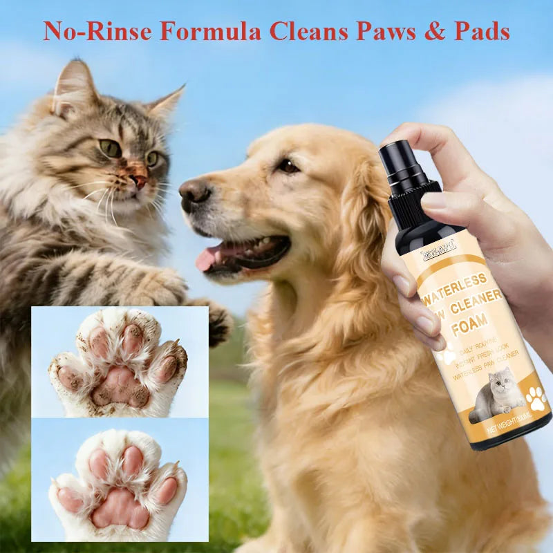 Pet Paw Cleaning Foam – No-Rinse 2-in-1 Cleaner & Care