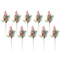 10PCS Artificial Red Berry Pine Branches – Christmas Tree Decor