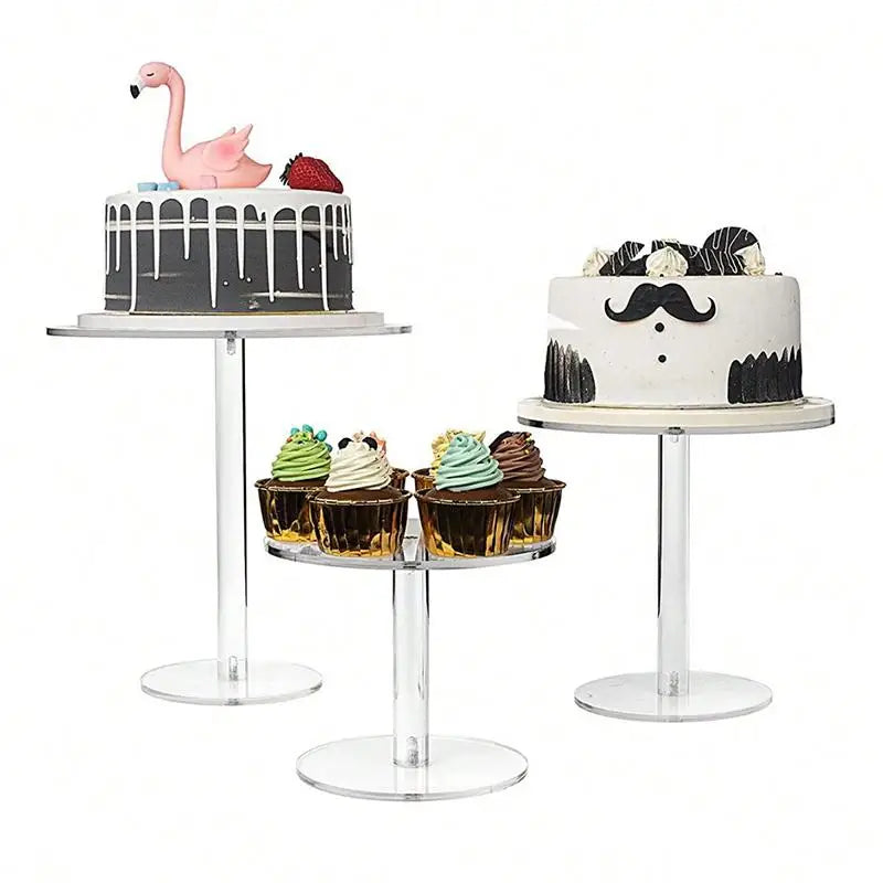 Transparent Acrylic Round Cake Stand | Party Dessert Display