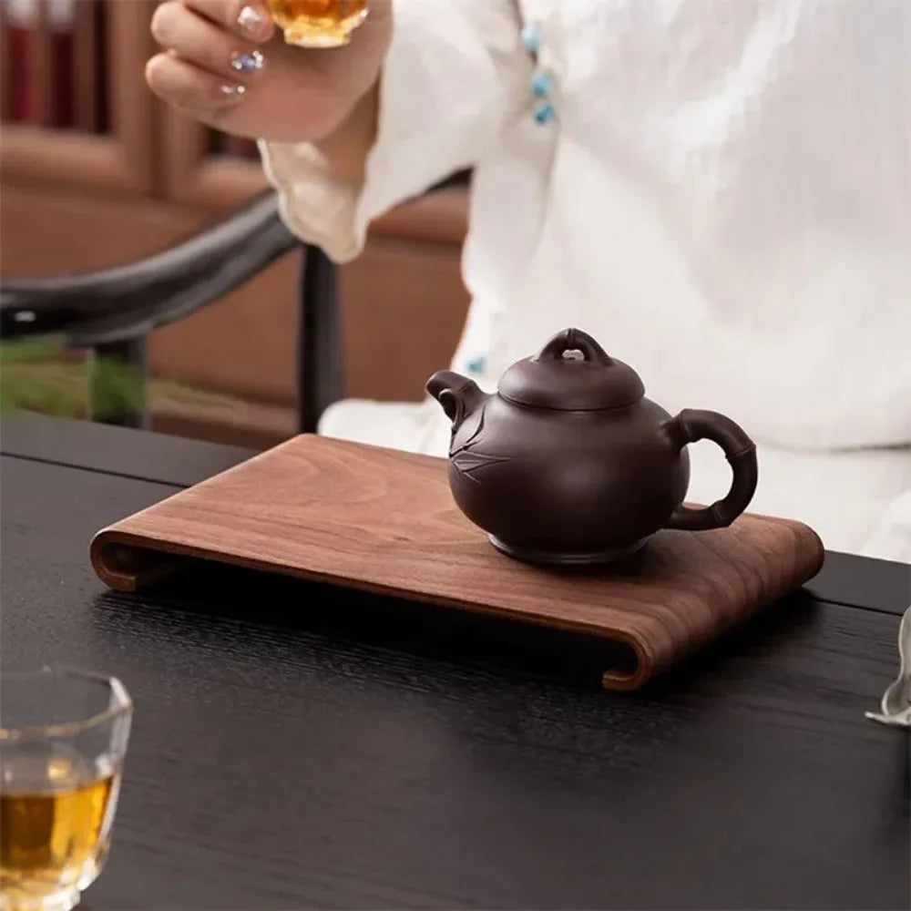 Wooden Coffee & Tea Serving Tray – Heat-Resistant Rectangle