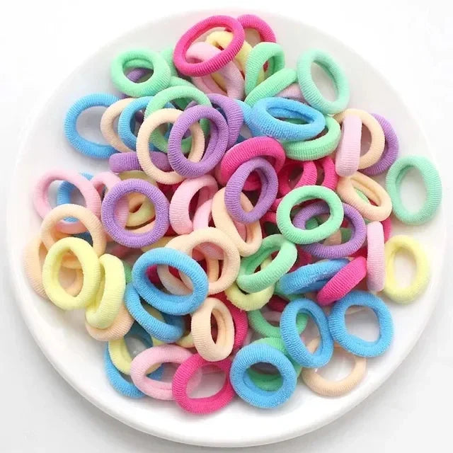 200–1000pcs Colorful Nylon Elastic Hair Bands for Women & Girls