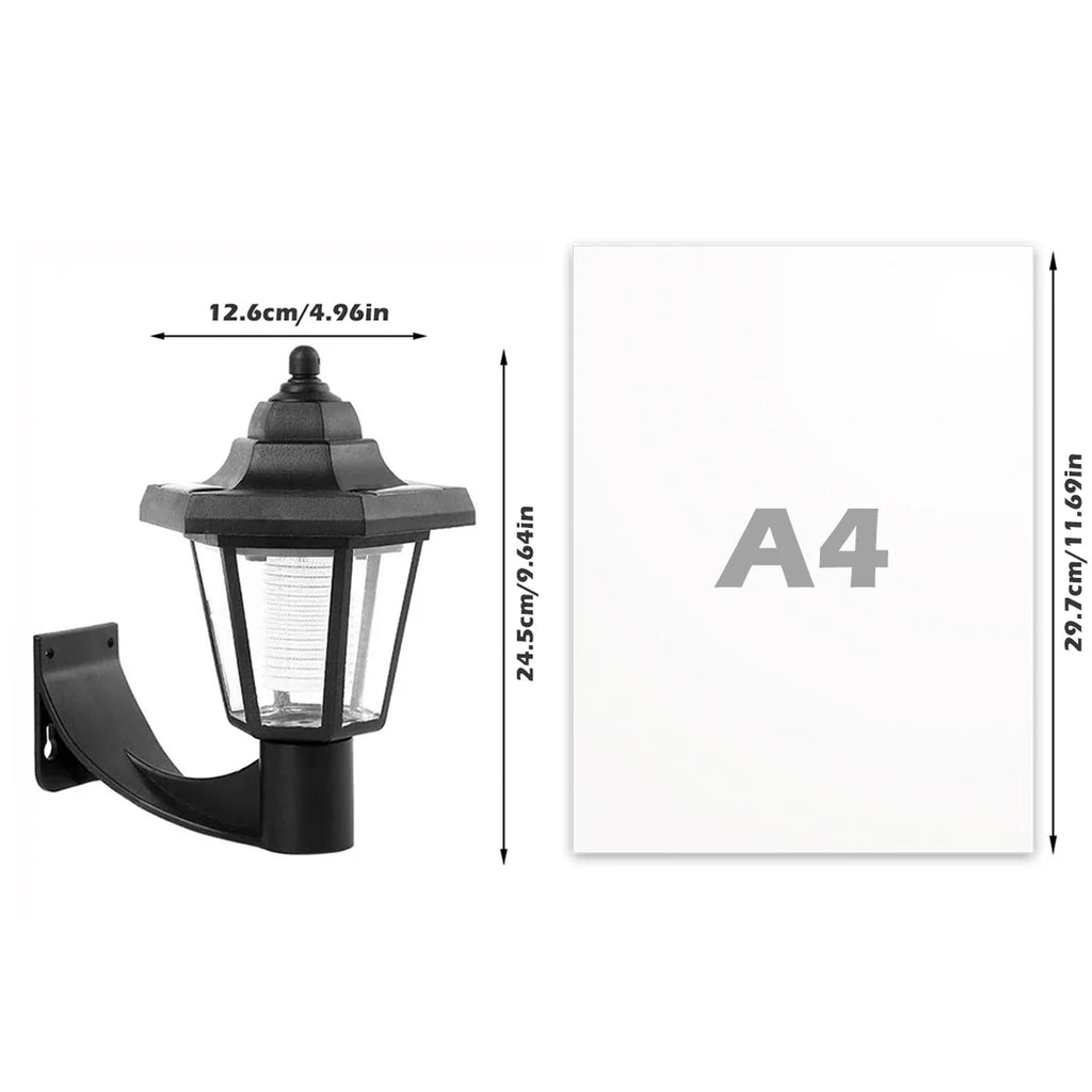 2Pcs Hexagonal Solar LED Wall Lantern – Waterproof Garden Light