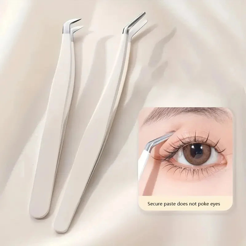 Precision Curved Tip Eyelash Extension Tweezers – Stainless Steel