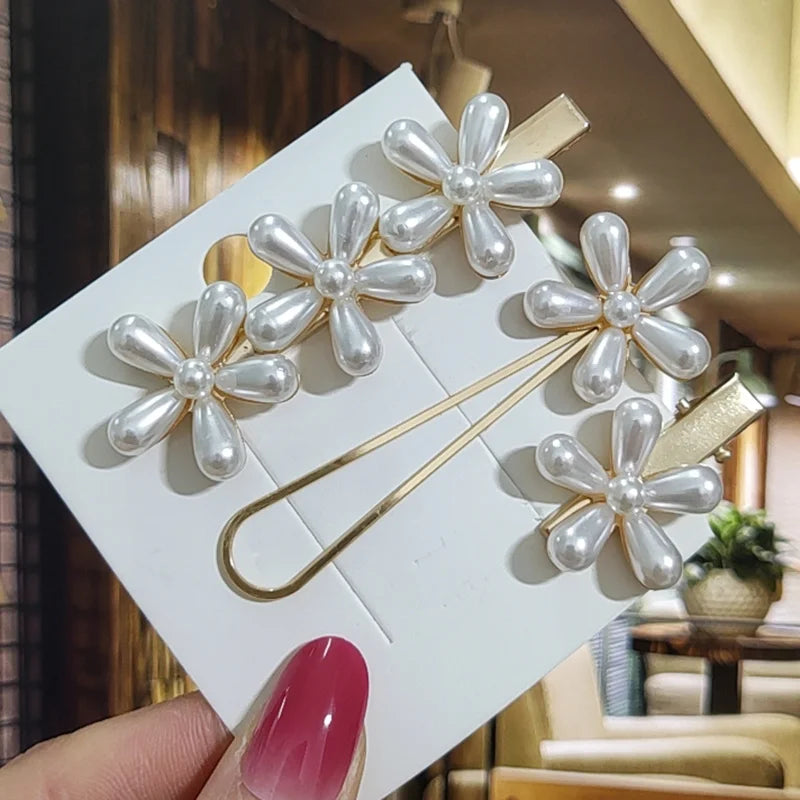 Pearl Rhinestone Hair Clip for Women – Flower Barrette