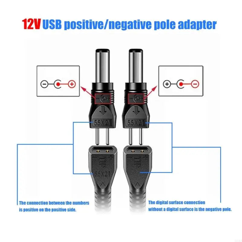 USB-A to 12V Power Converter Cable – Selectable Polarity Kit