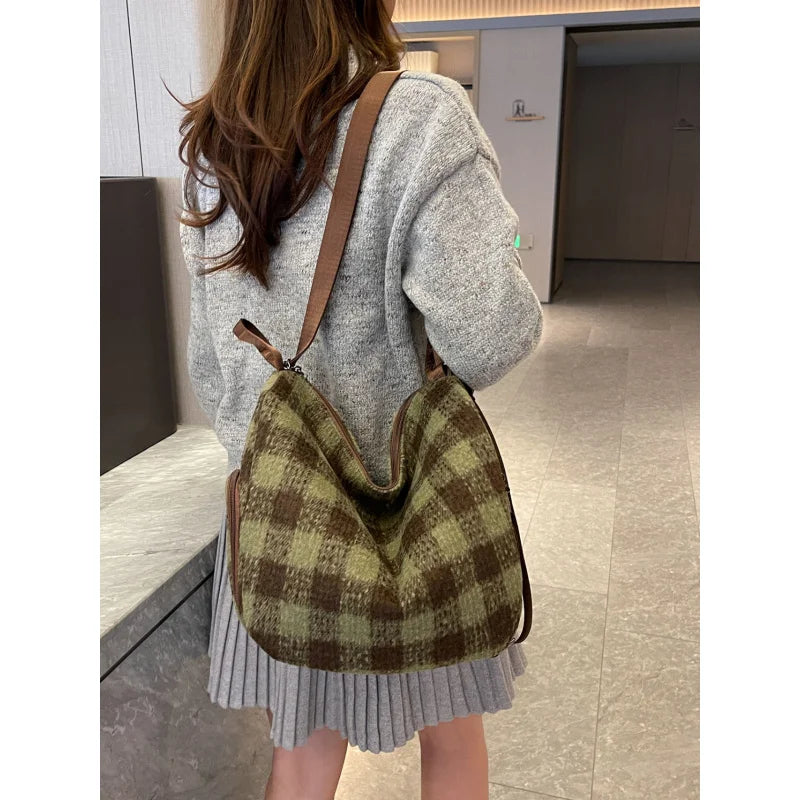 Nixie Women's Plaid Multifunctional Backpack & Crossbody Bag