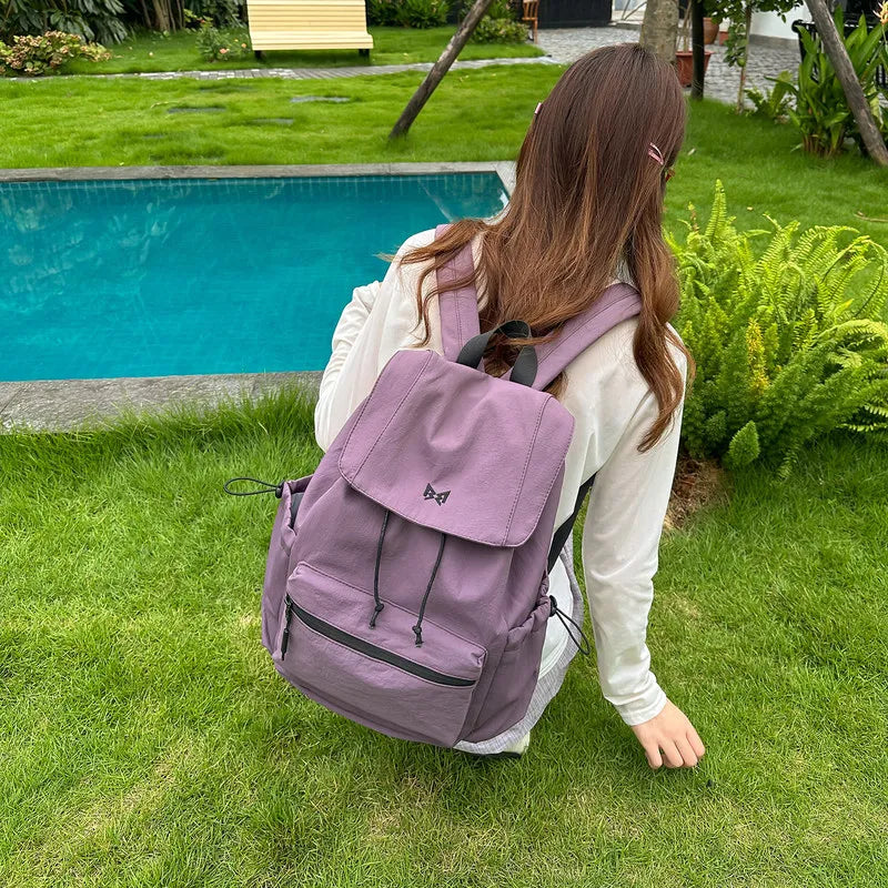 Minimalist Women's Canvas Backpack – Large Capacity Travel Bag