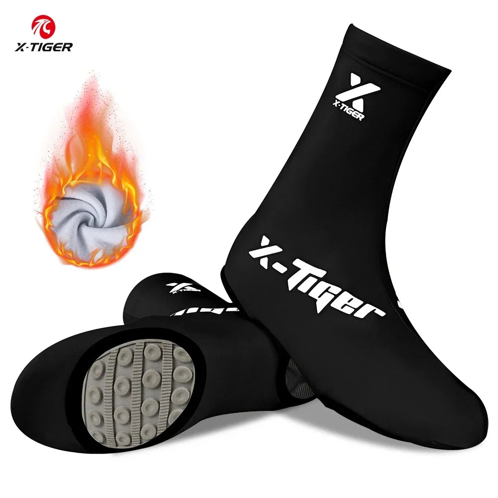 X-TIGER Winter Fleece Cycling Overshoes | Unisex Bike Shoe Covers