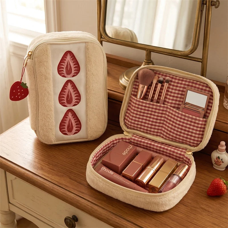 Strawberry Cosmetic Bag – Large Makeup Brush Organizer Pouch