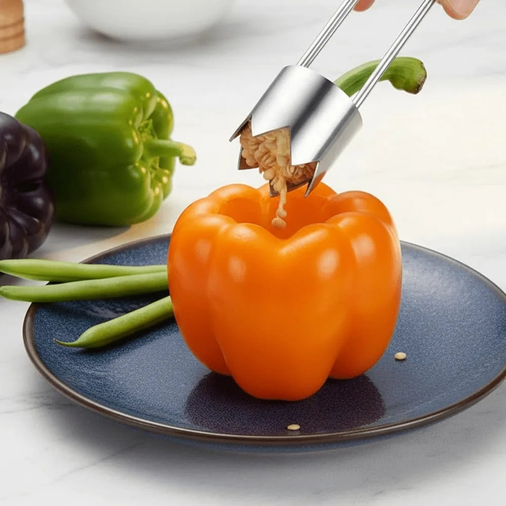 T-Shape Stainless Steel Fruit Corer & Pitter – Olive, Date, Peach