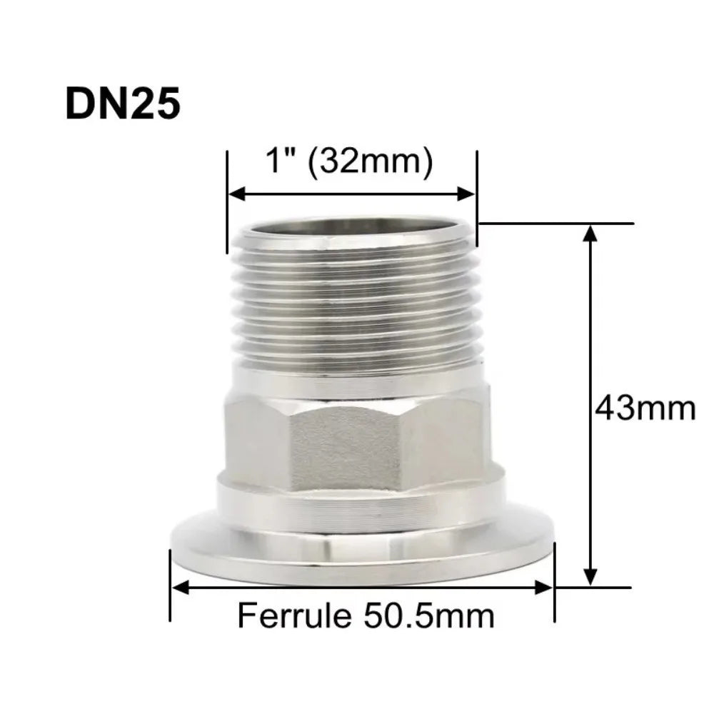 SS304 Stainless Steel Internal Thread Ferrule Clamp Fitting DN8-DN50