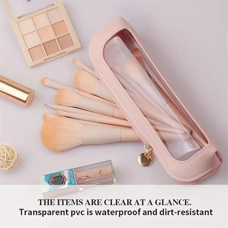 Transparent Makeup Brush Bag – Large Capacity Organizer