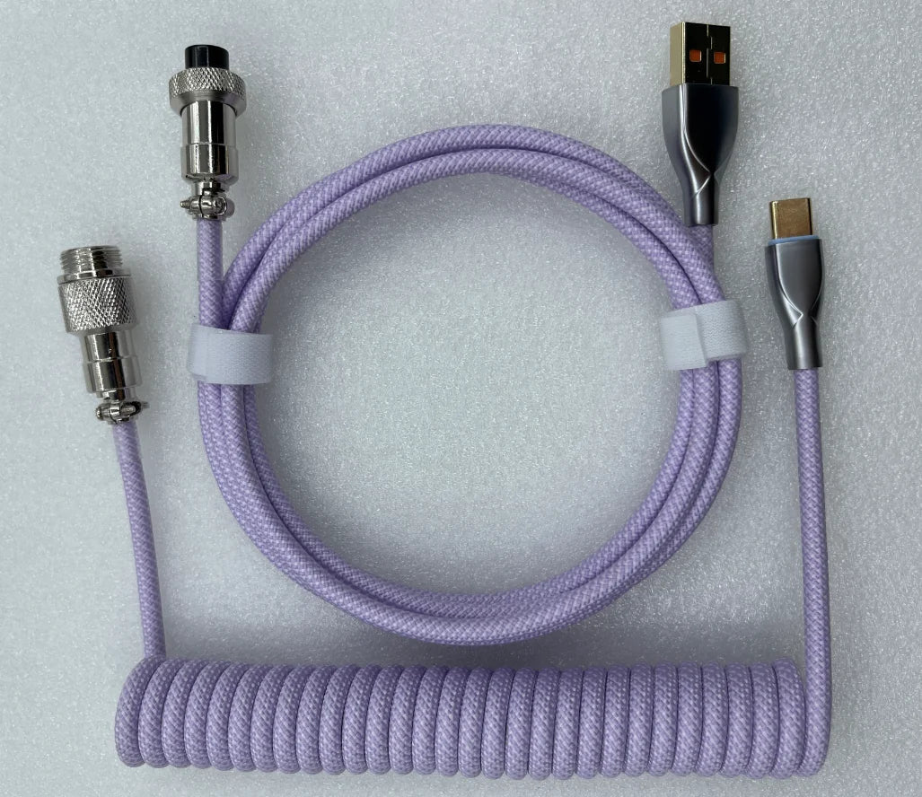 GX12 Aviation Connector USB-C Mechanical Keyboard Cable Spring Wire