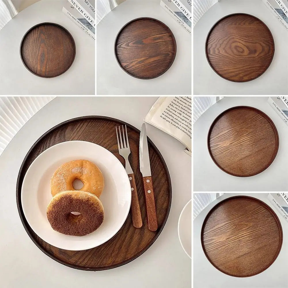 Vintage Round Wooden Serving Tray – 5 Sizes | Home Décor