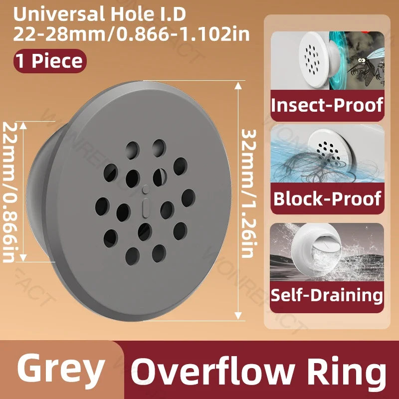 Silicone Overflow Ring Cover for Bathroom Sink & Washbasin