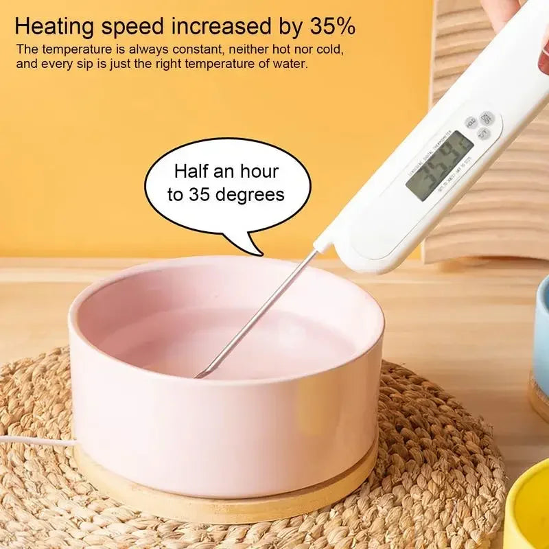 Heated Ceramic Pet Water Bowl – Thermostatic Dog & Cat Feeder