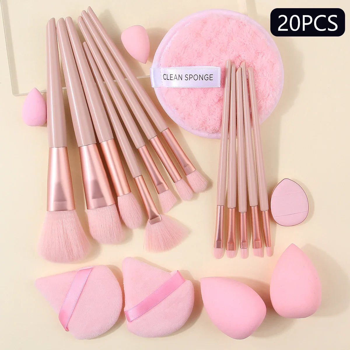 20PCS Professional Makeup Brush Set – Sponges & Puffs